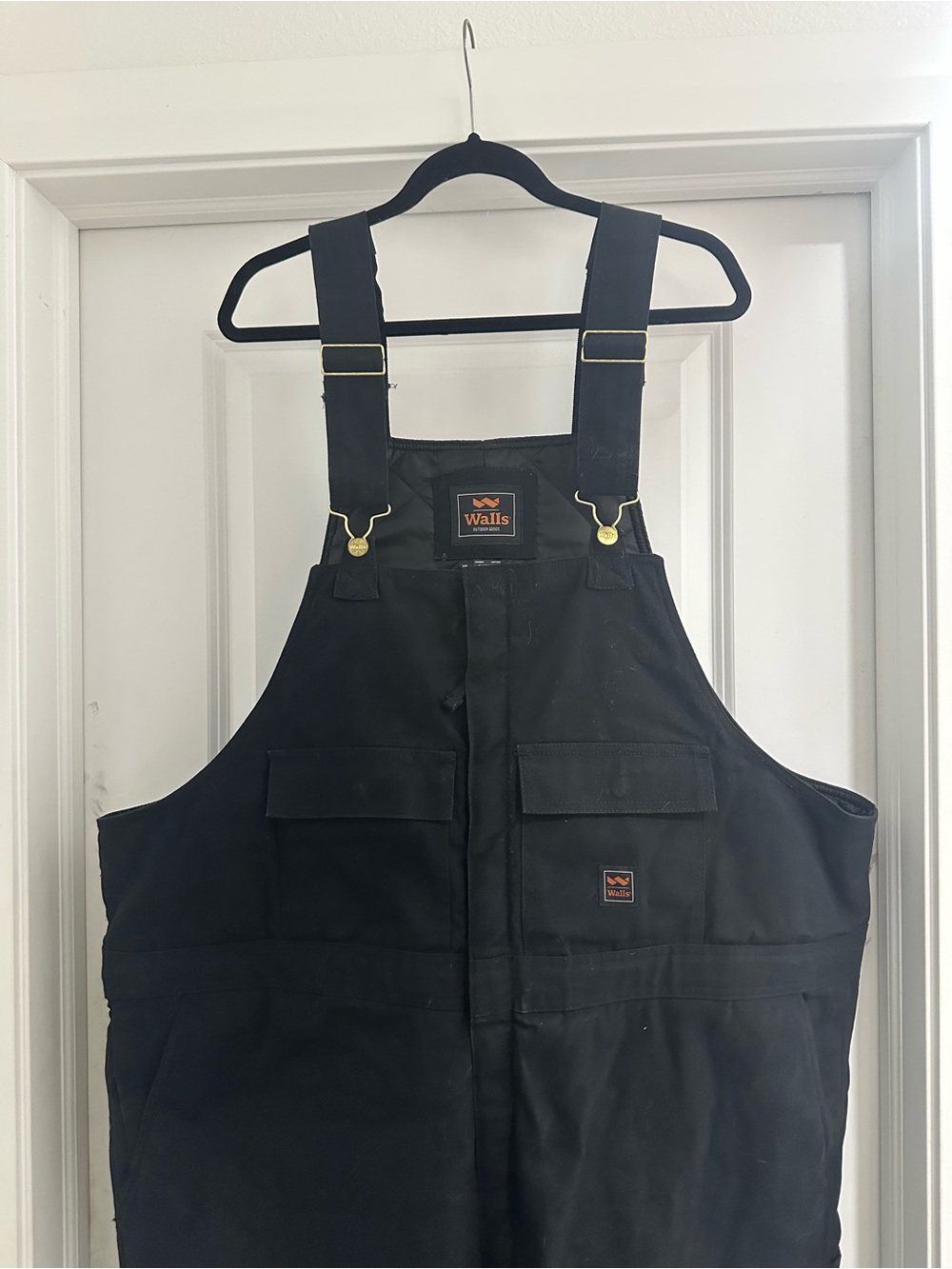 Walls Workwear Insulated Bib Overalls Mens 3XL Regular Black Duck Quilt Lined